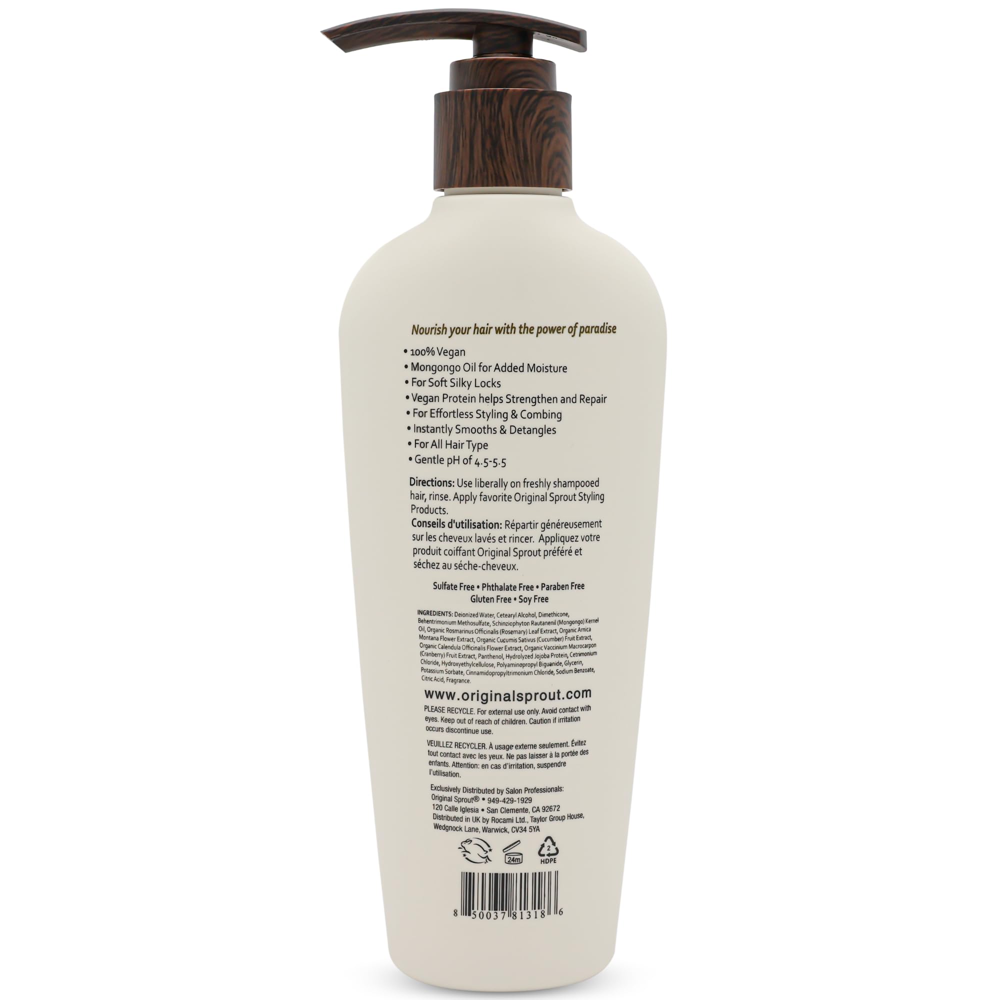 Original Sprout Luscious Island conditioner in-use hair application shows conditioning benefits