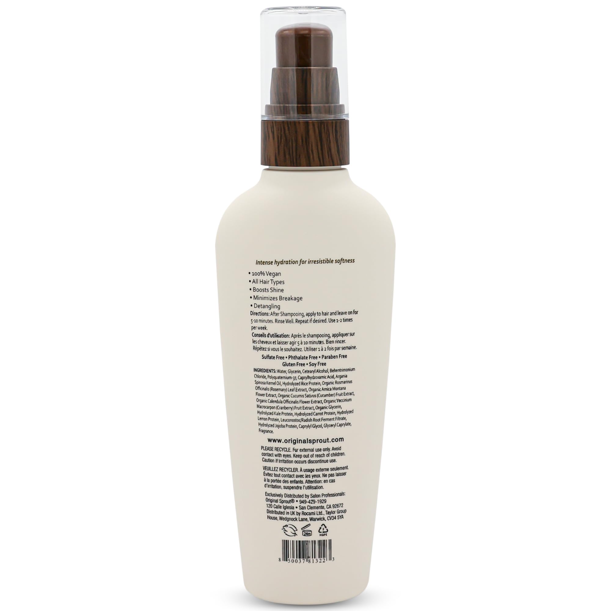 Original Sprout Luscious Island Hair Masque made in the USA label shown.