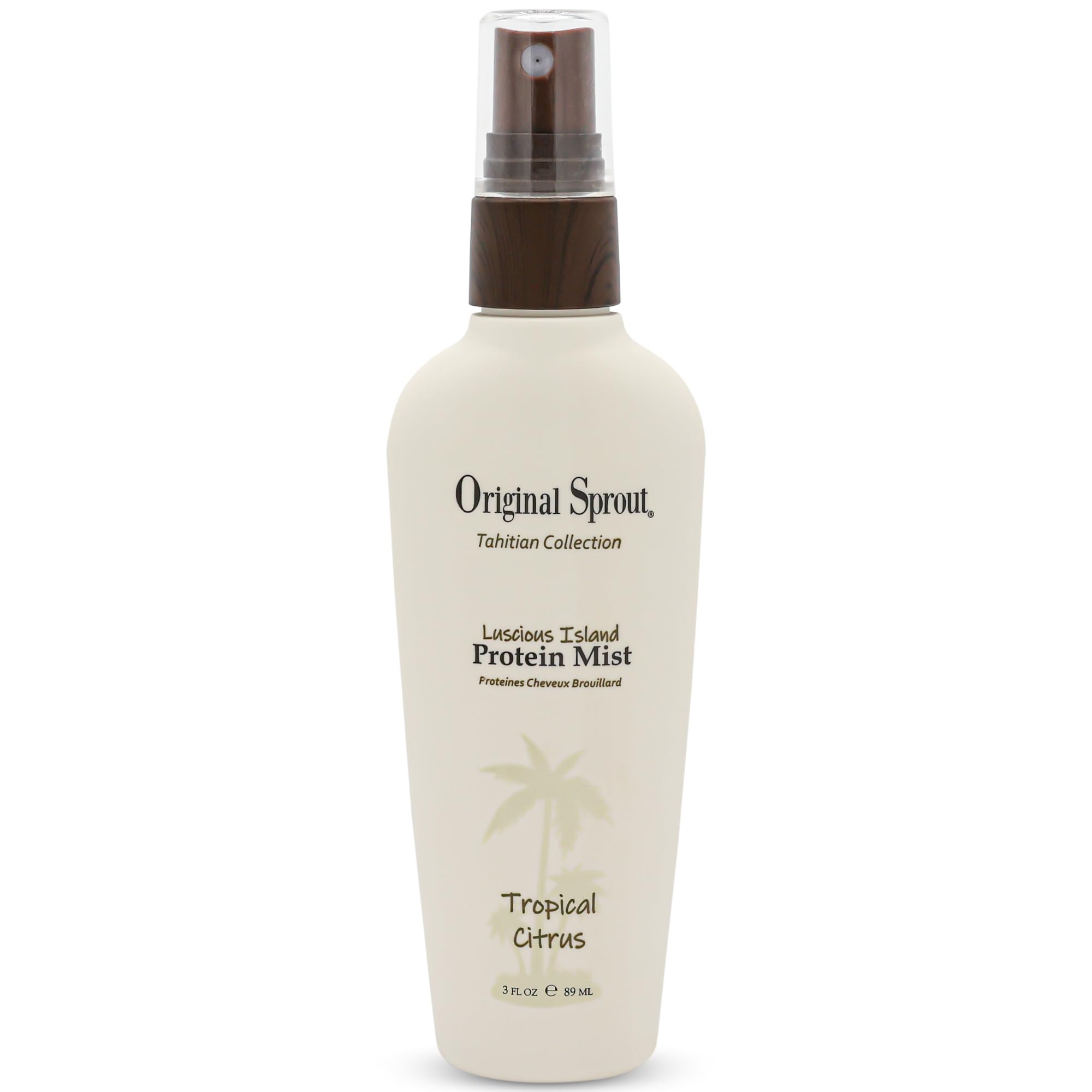 Original Sprout Luscious Island Protein Hair Mist bottle showing lightweight hydration for all hair types
