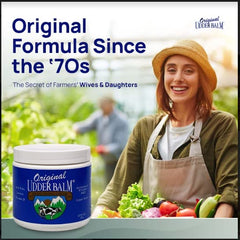Original Udder Balm texture closeup reveals thick, non-greasy hydration.