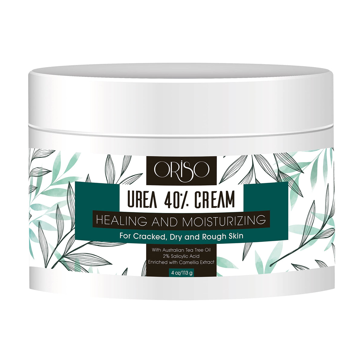 ORISO Urea Cream 40% heel balm showing intense hydration for dry, cracked heels.