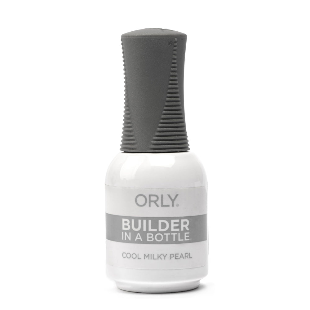 Orly GELFX Builder in a Bottle Cool Milky Pearl bottle, self-leveling for smooth nail extensions.