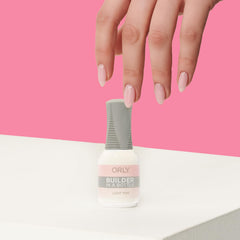 Orly GELFX Builder in a Bottle light pink demonstrates precise sculpting for extensions.