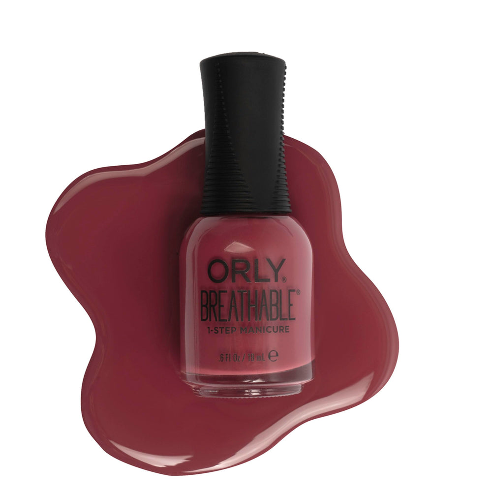 Vernis Orly respirant avec fils épars, flacon lumineux et texture automnale subtile.