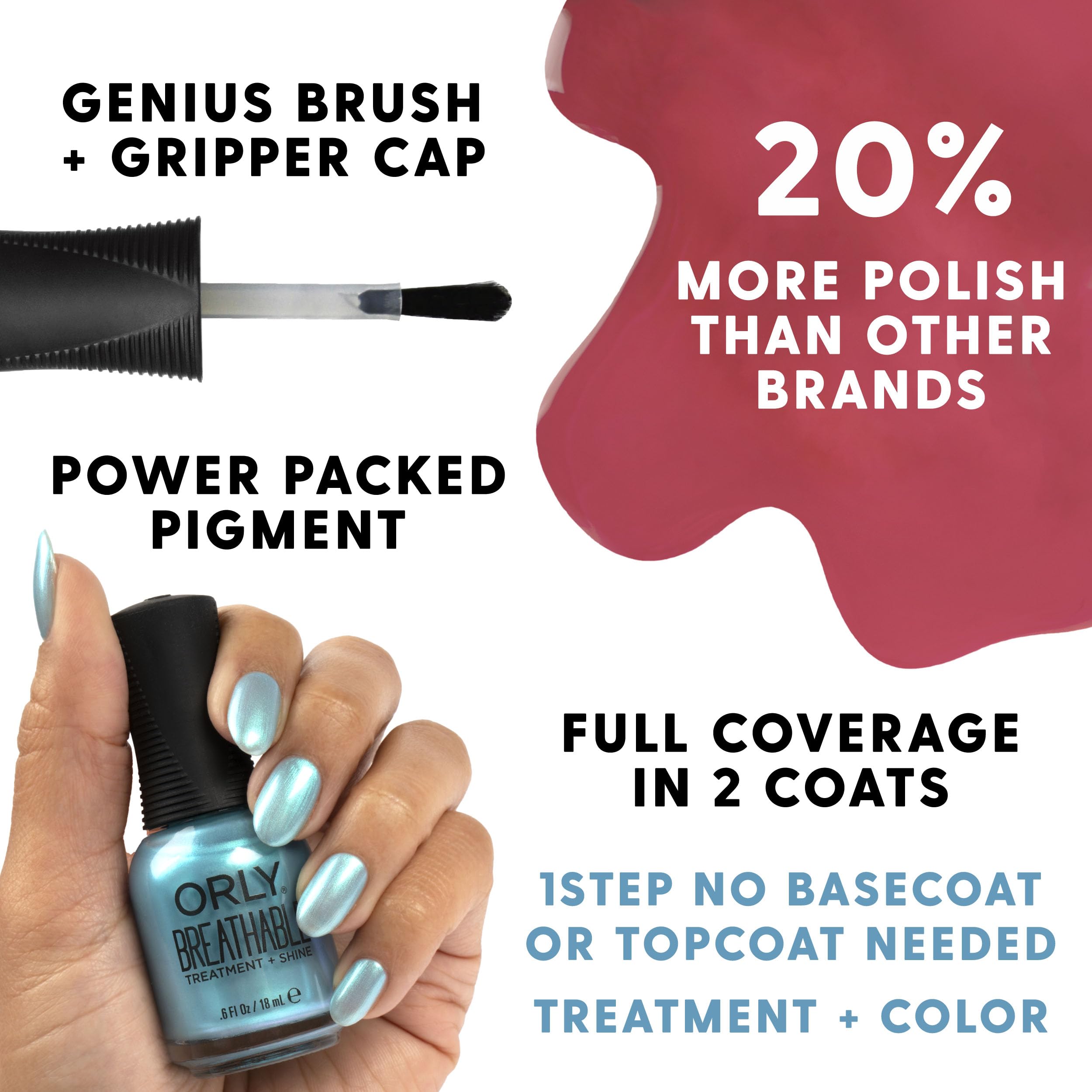 Vernis Orly respirant, nuance sable-gris, fini élégant et discret.