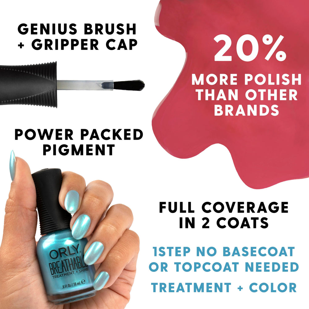 Vernis Orly respirant, nuance sable-gris, fini élégant et discret.