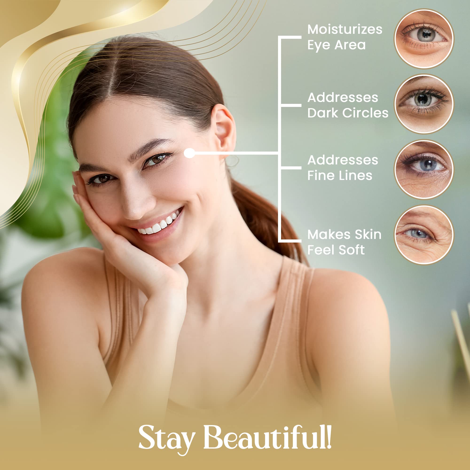 Vitamin C boost concept highlighting potential brightening around the eyes.