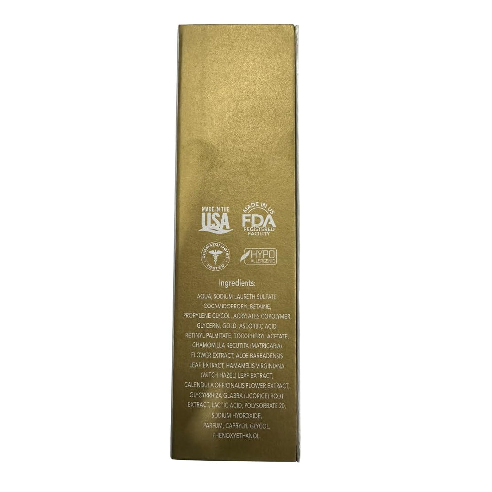 Oro Gold 24K Vitamin C cleanser lather action demonstrates gentle foaming for all skin types