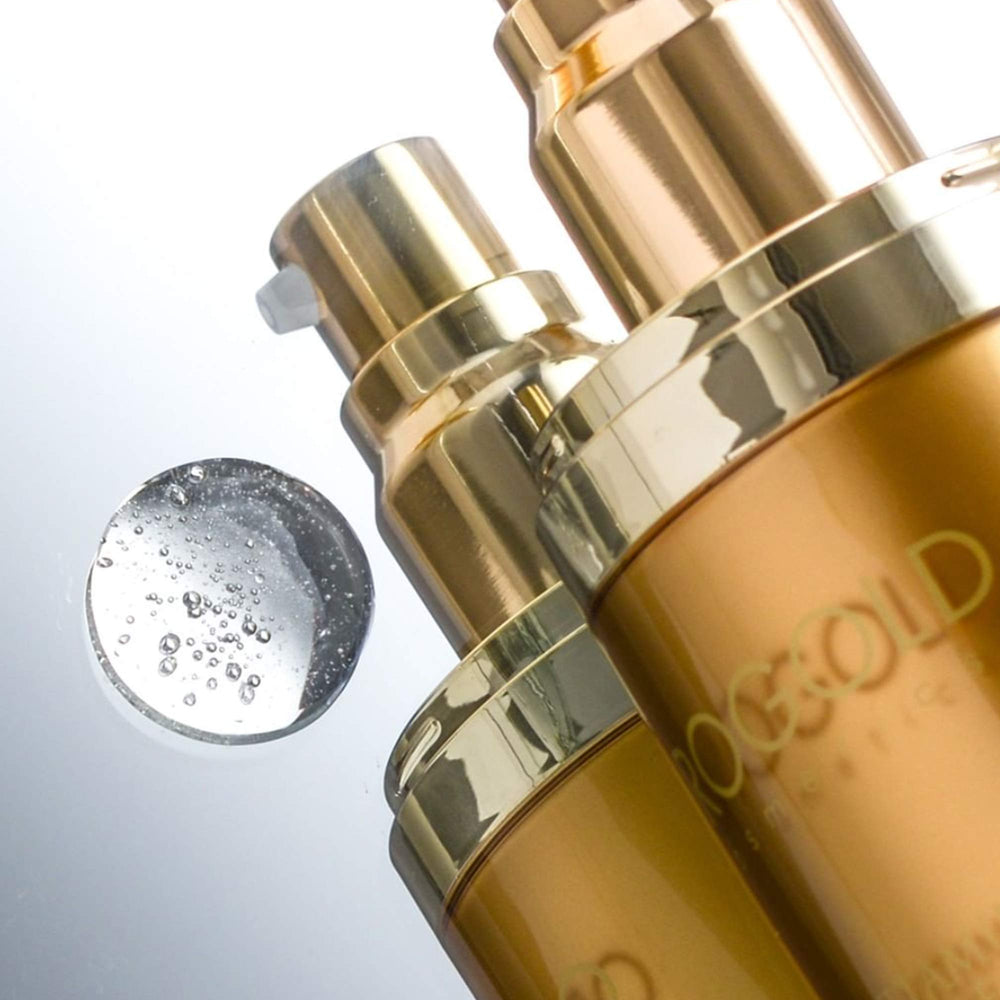 Orogold 24K Vitamin C Serum dispense pump close-up showcases premium packaging