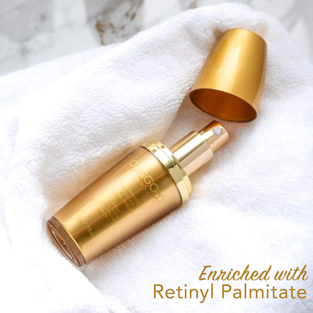 Orogold 24K Vitamin C Serum gold flecks hydrate and brighten the complexion