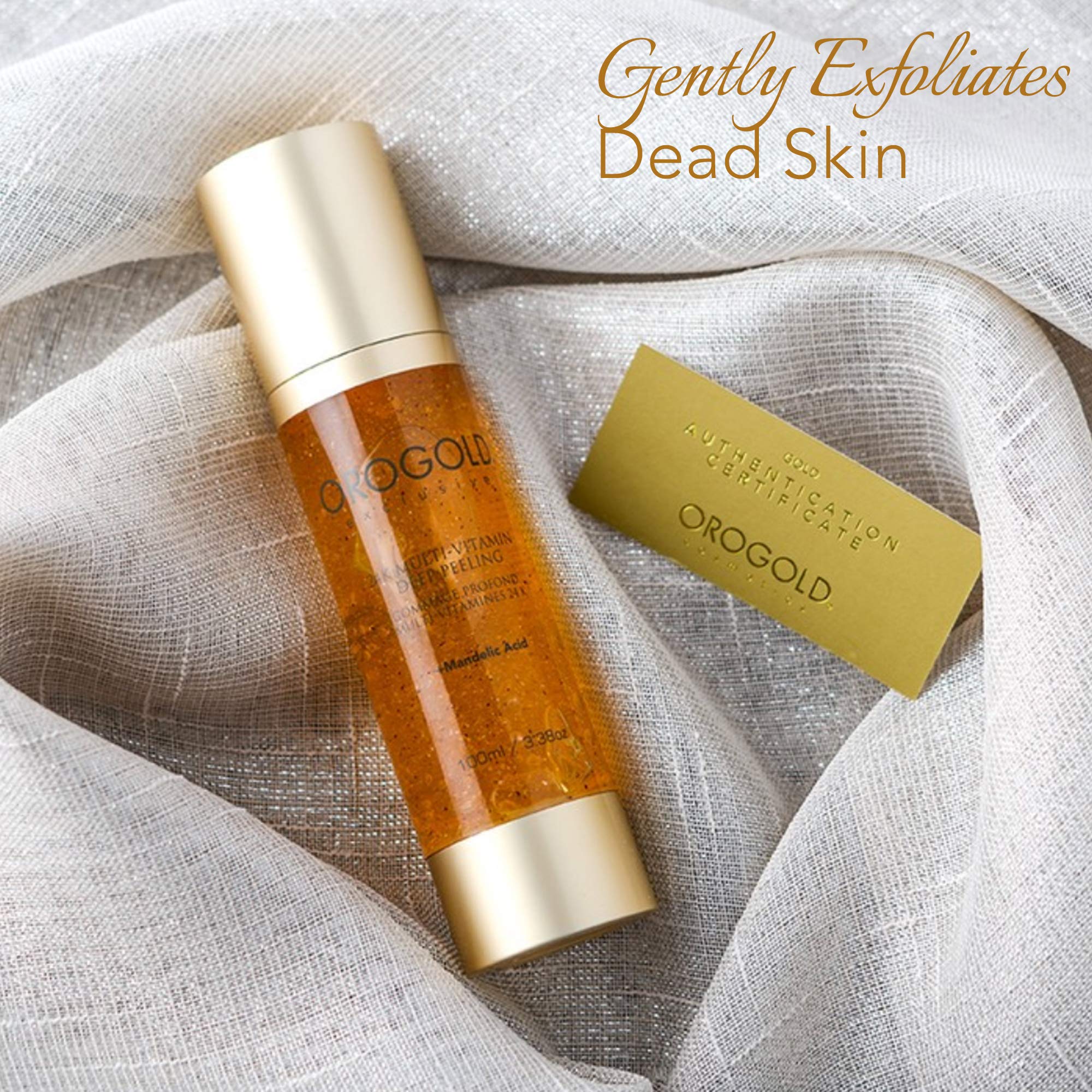 OROGOLD exfoliator glow test on skin showing smoothness