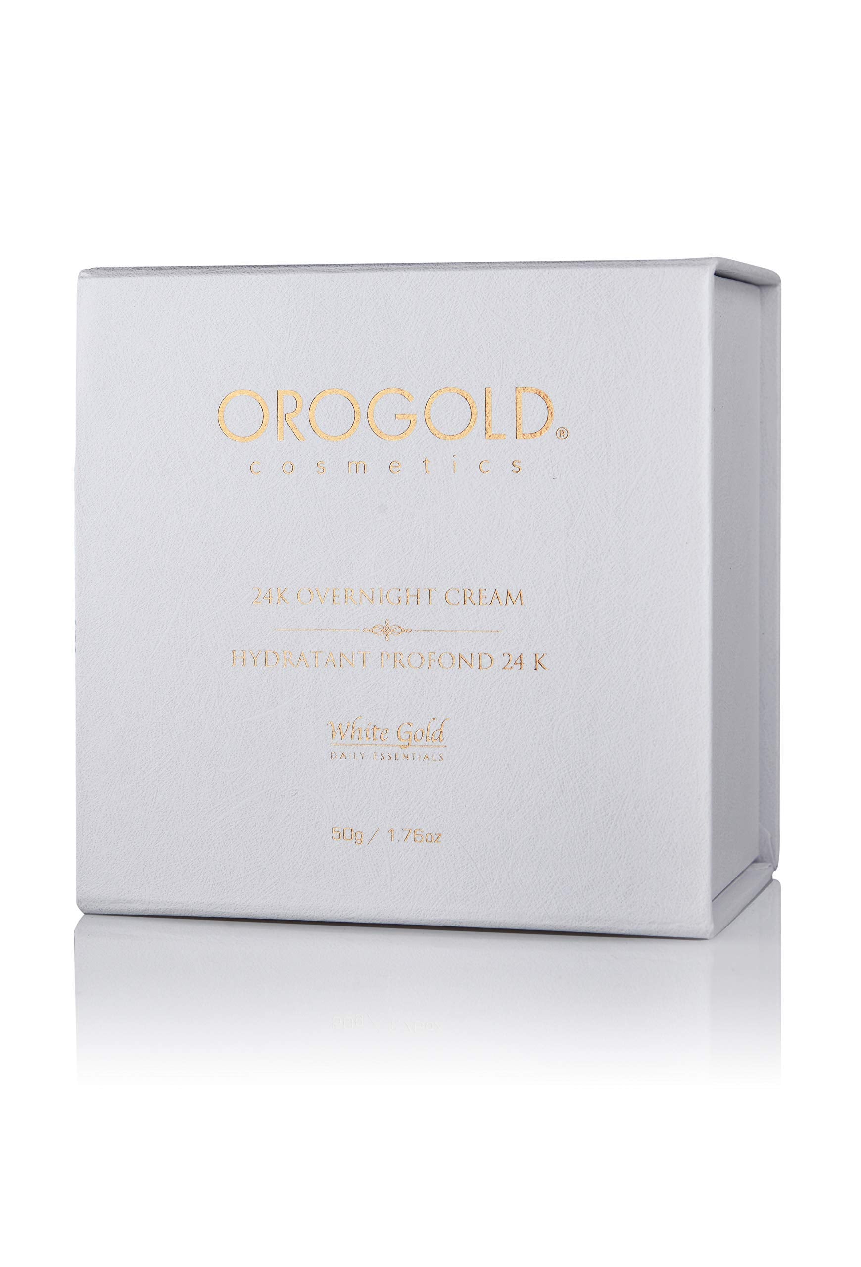 Orogold packaging box highlighting premium luxury skincare.