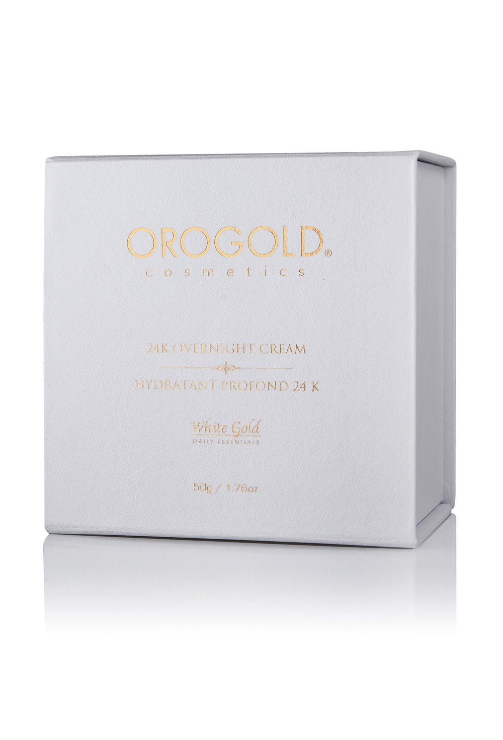 Orogold packaging box highlighting premium luxury skincare.