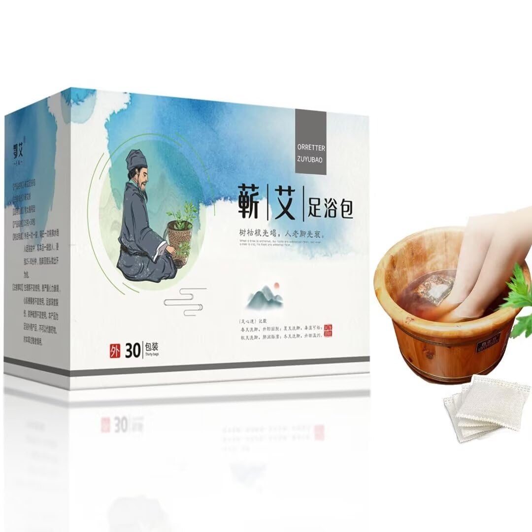 Orretter foot soak mugwort ginger packets soothe tired feet after workouts.