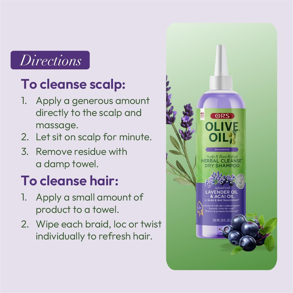 ORS Braidzone dry shampoo on-the-go use keeps scalp feeling fresh.