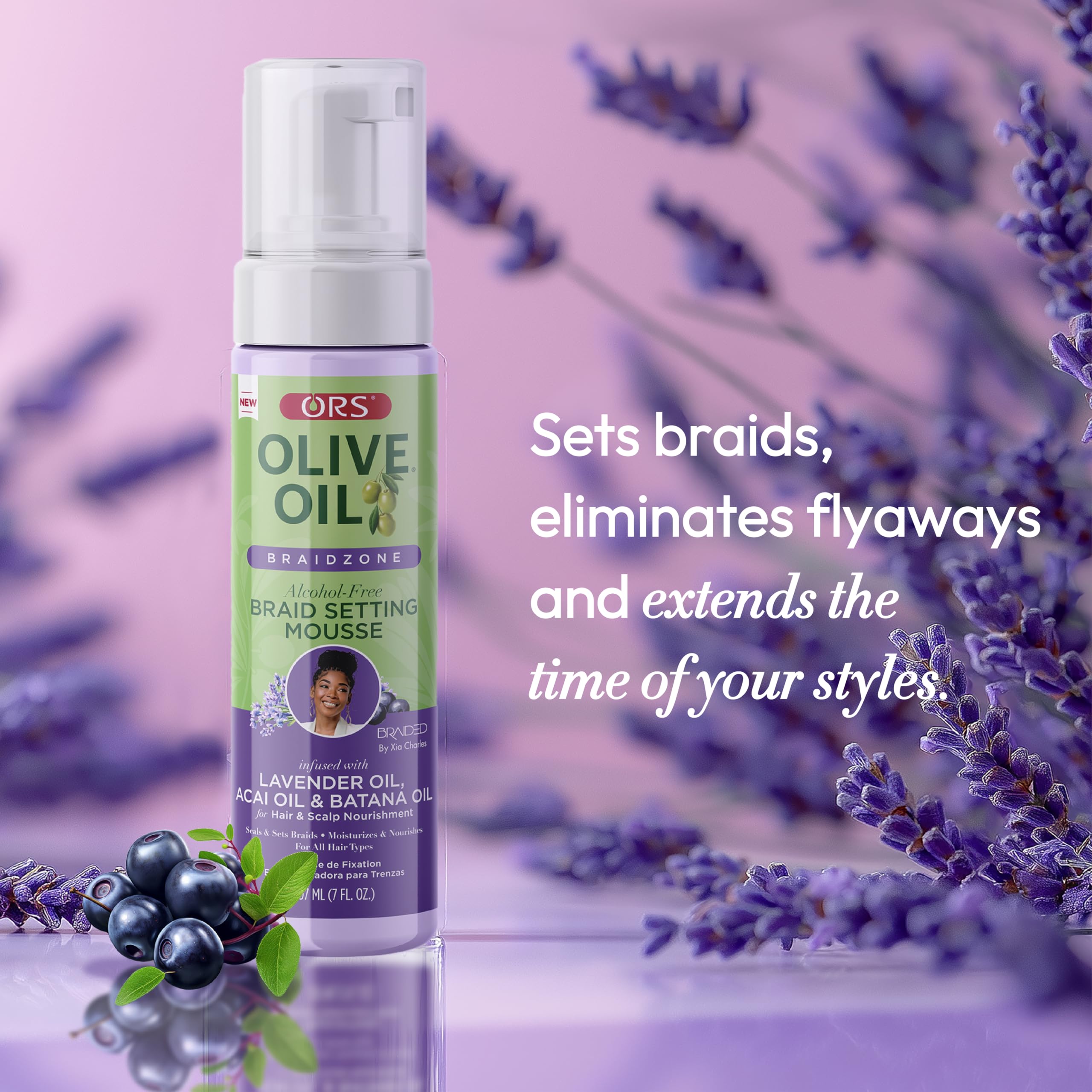ORS Braidzone Mousse ideal for wigs and protective styles, sets braids under wear