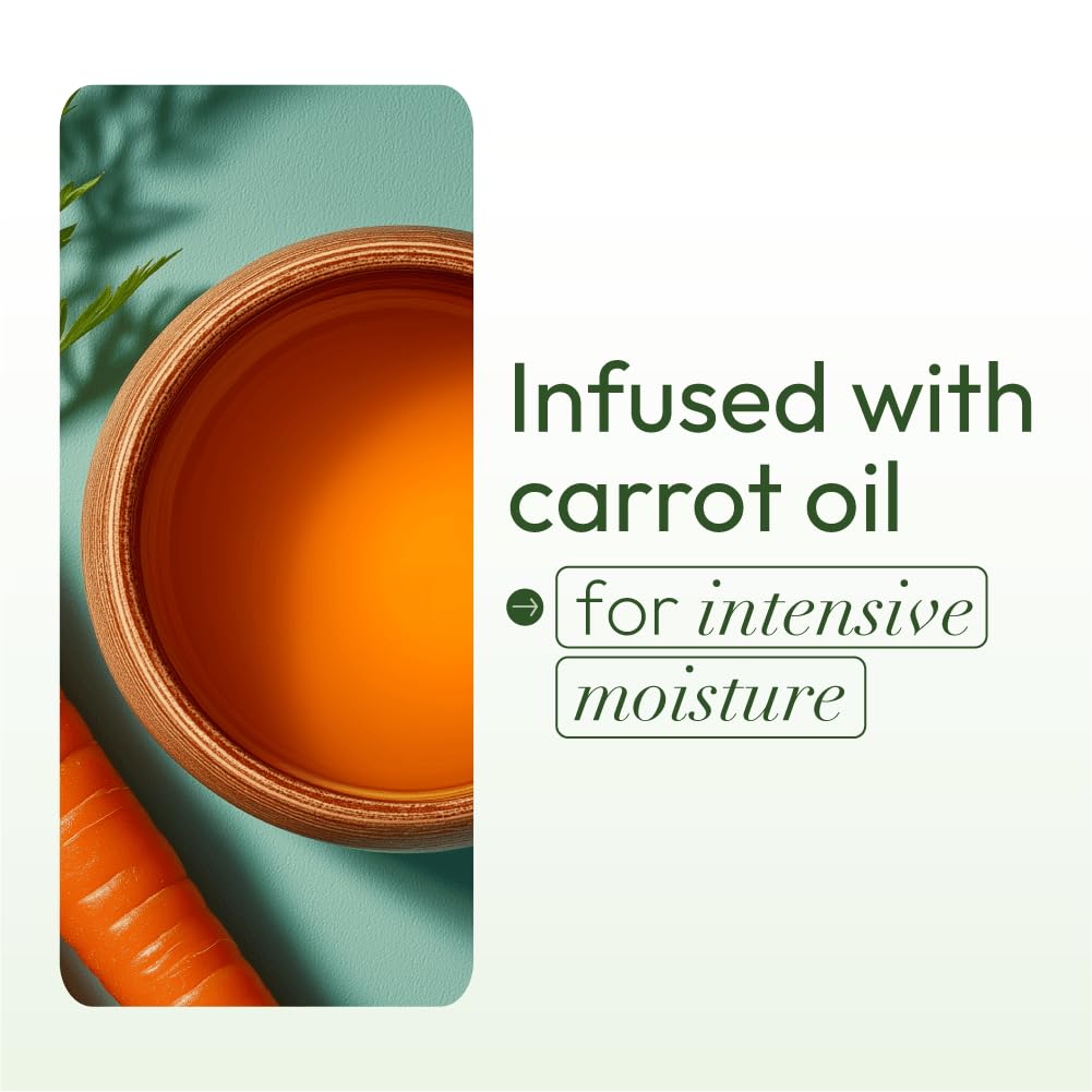 Heat-styling use of ORS Carrot Oil Hair Cream with reduced frizz effect.