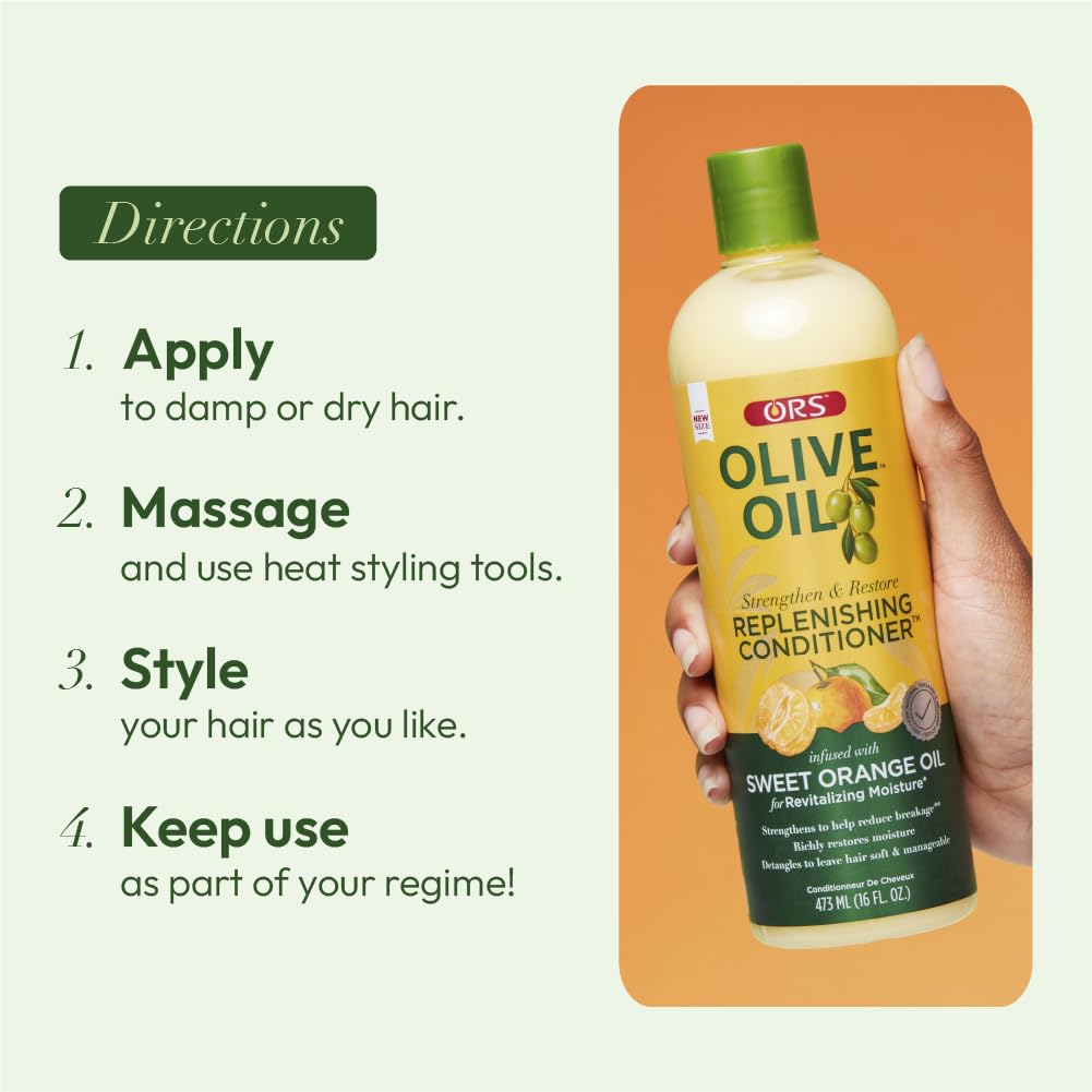 ORS Hair hydration after use closeup shows shine and softness.