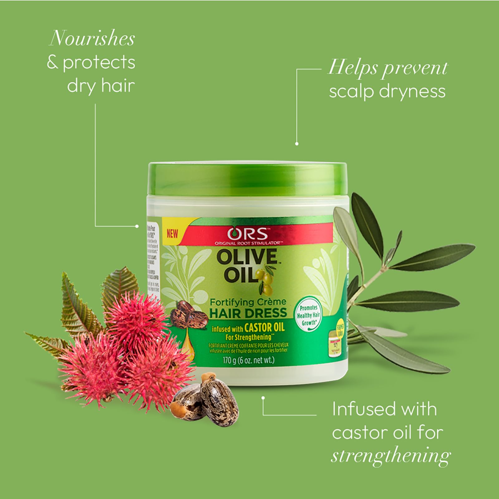 Applying ORS Olive Oil Creme on hair for enhanced moisture and manageability.
