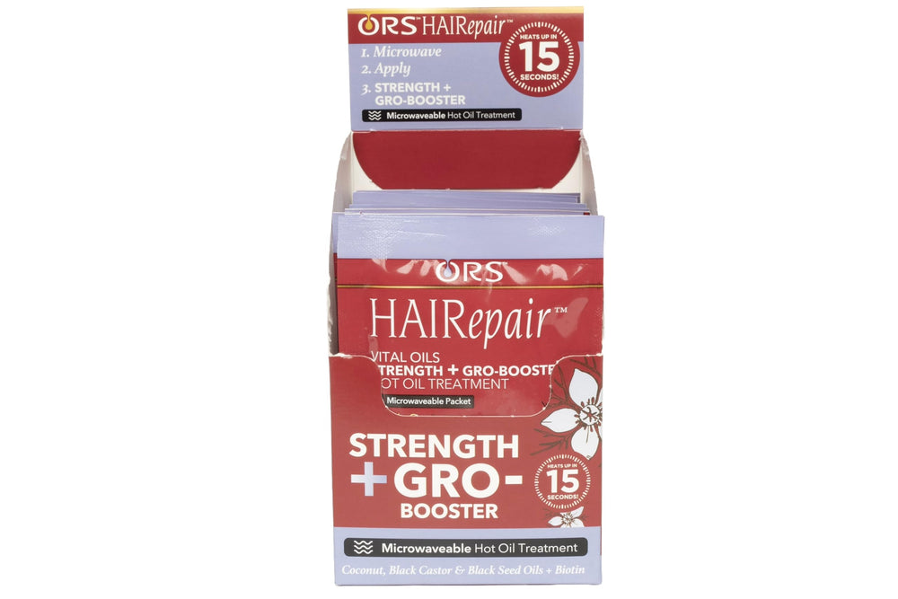 ORS Hairepair hot oil travel packet closeup for on-the-go nourishment