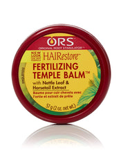 ORS HAIRestore temples area application showing gentle massage for better absorption.