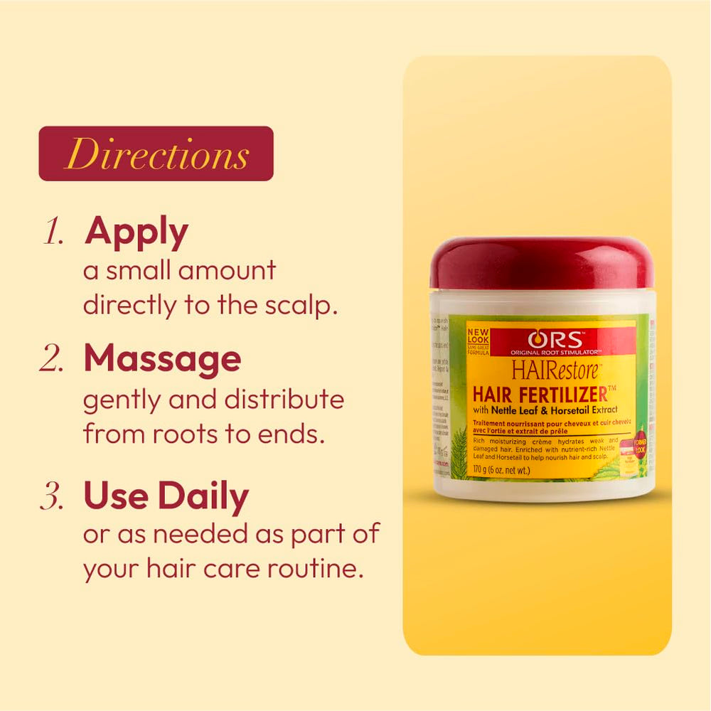 ORS HAIRRestore packaging box with product overview.