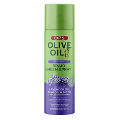 ORS Olive Oil Braidzone spray bottle with lavender for scalp soothing and shine