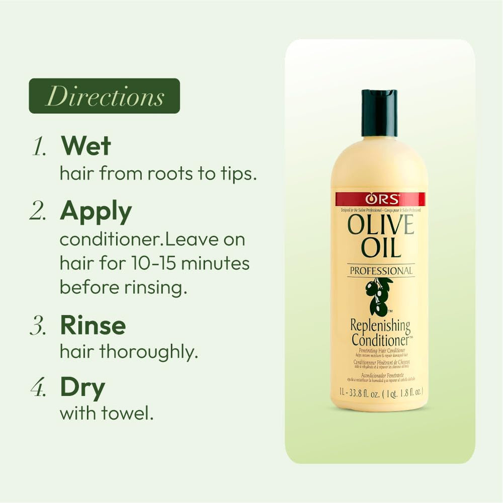 ORS Olive Oil Replenishing Conditioner rinse ready texture implies sleek finish