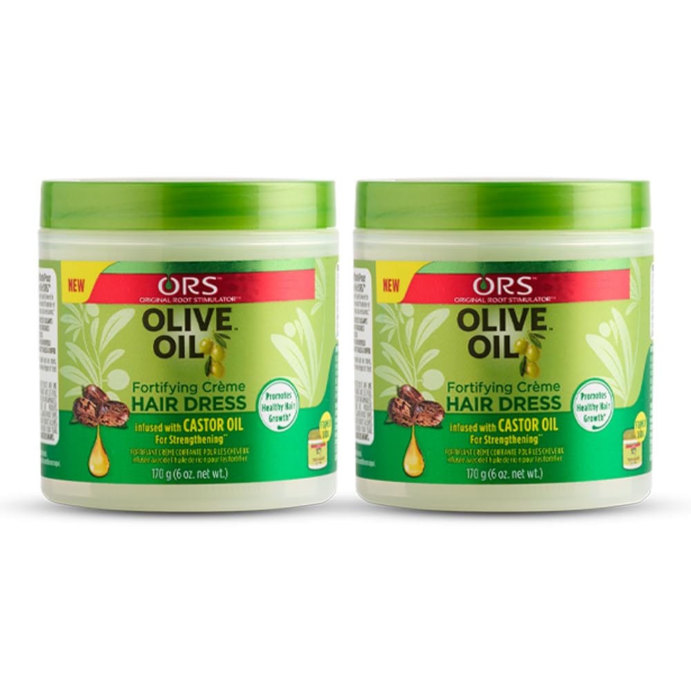 ORS Olive Oil Creme bottle closeup showing rich, nourishing formula for dry hair.