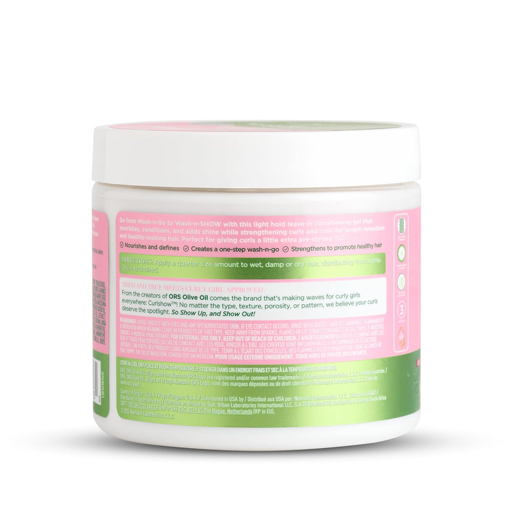 ORS Curlshow leave-in hair curls close-up emphasizes lightweight texture and natural bounce