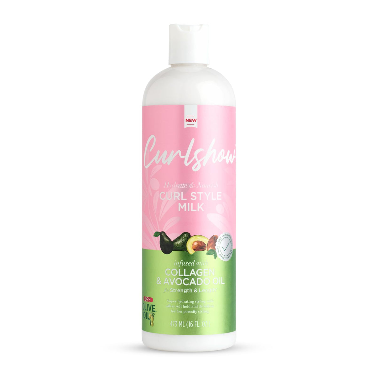 ORS Olive Oil Curlshow Milk bottle pour for easy, light hold on curls