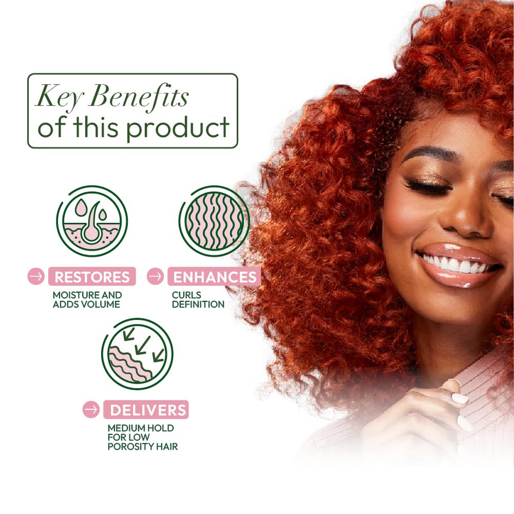 ORS Olive Oil Curlshow Milk moisture glow on frizz-free curls with shine
