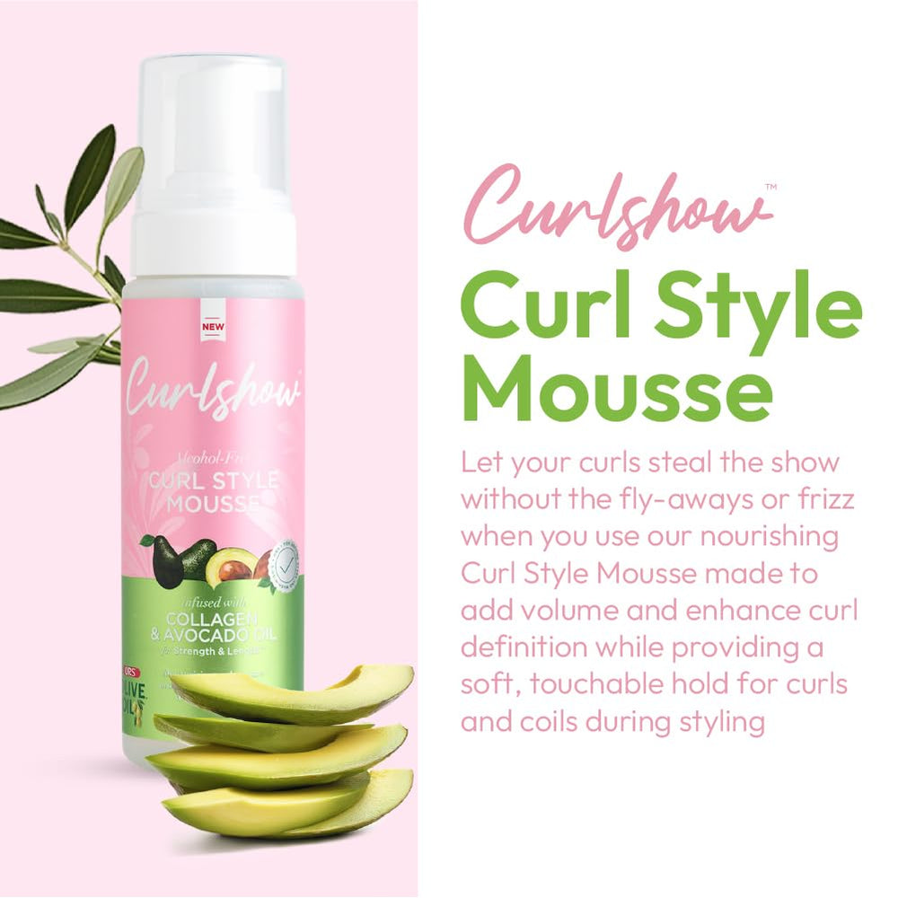 ORS Olive Oil Curlshow soft-hold mousse enhances curl shape