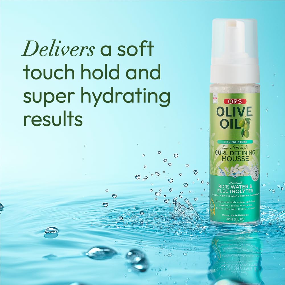 Product shown with bathroom lighting to emphasize hydration and healthy-looking curls.