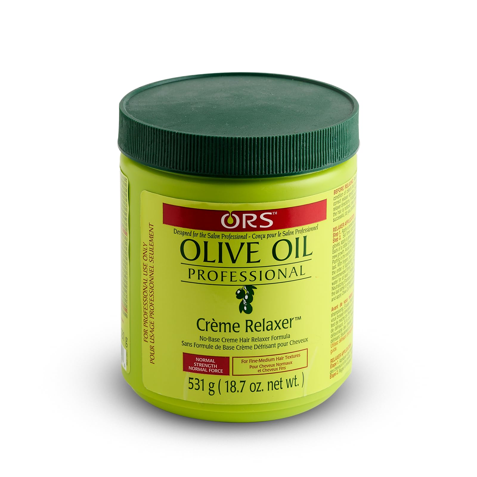 ORS Olive Oil Relaxer during-process shot suggests controlled processing and protection