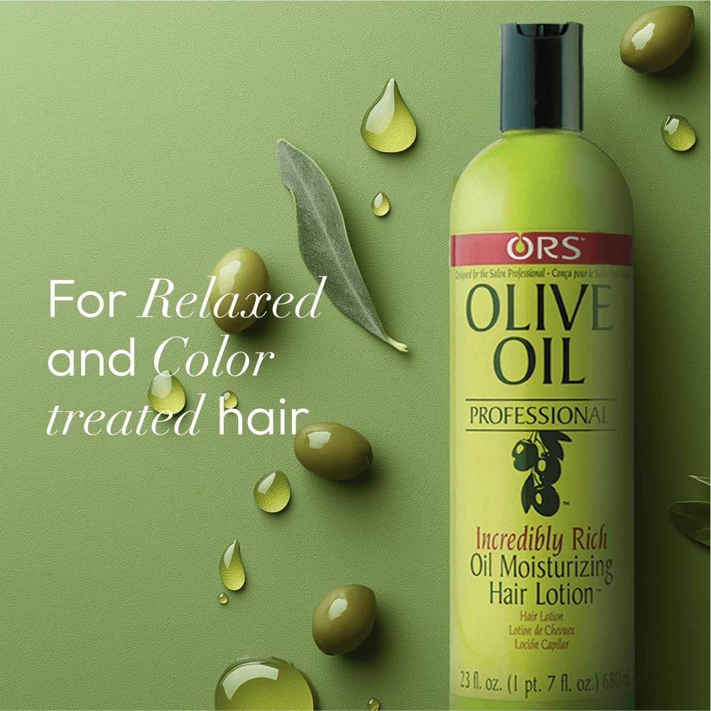 ORS Olive Oil Professional Rich Oil closeup reveals smooth, manageable strands