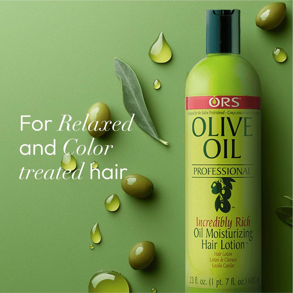 ORS Olive Oil Professional Rich Oil closeup reveals smooth, manageable strands