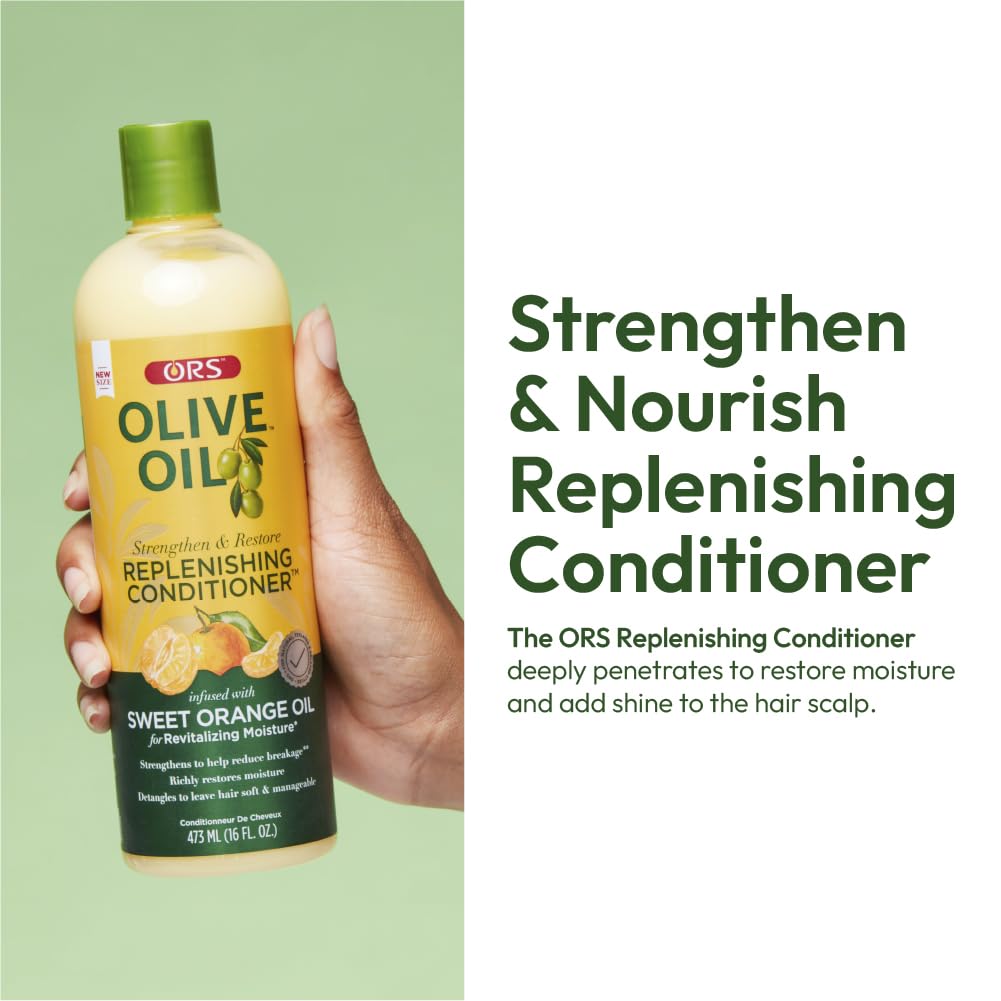 ORS Sweet Orange Oil Conditioner foil-pack highlights fragrance and moisture boost.