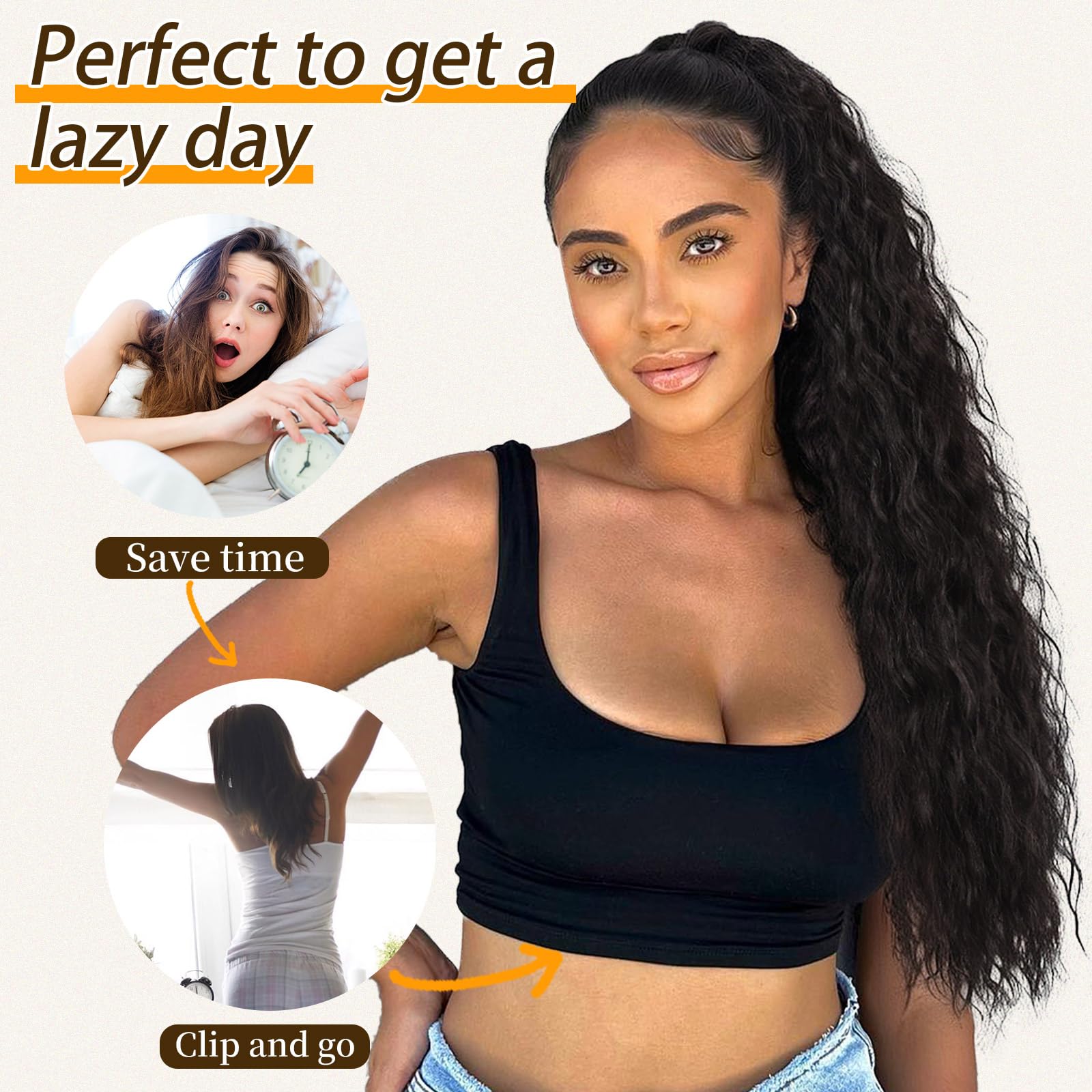 ORSUNCER daily-use hair extension adds effortless volume and length