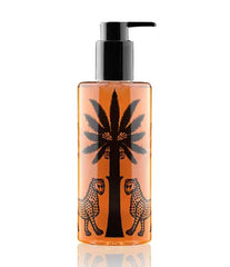 Ortigia Ambra Nera body cleanser bottle pour for daily skin refreshment and aromatic pampering.