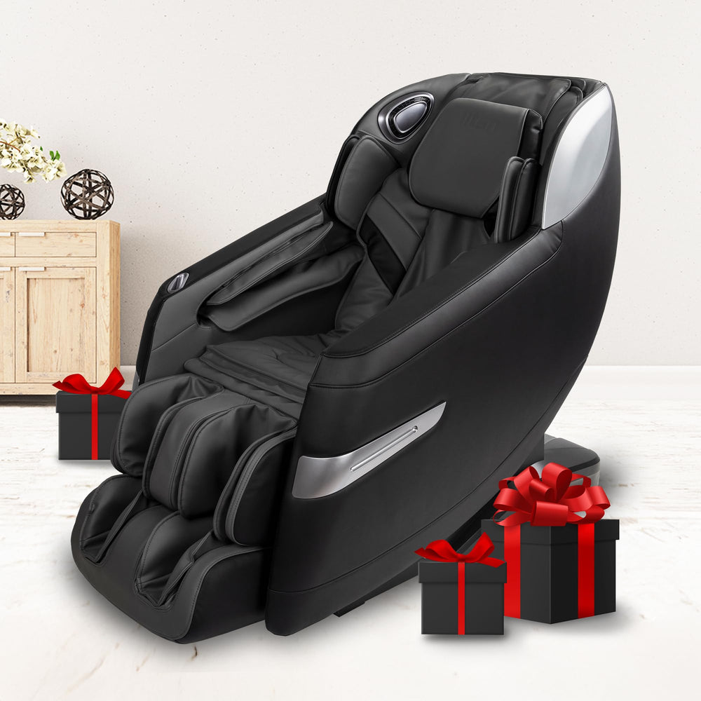 Osaki Titan Quantum Black front view showing sleek design and full-body massage capabilities.