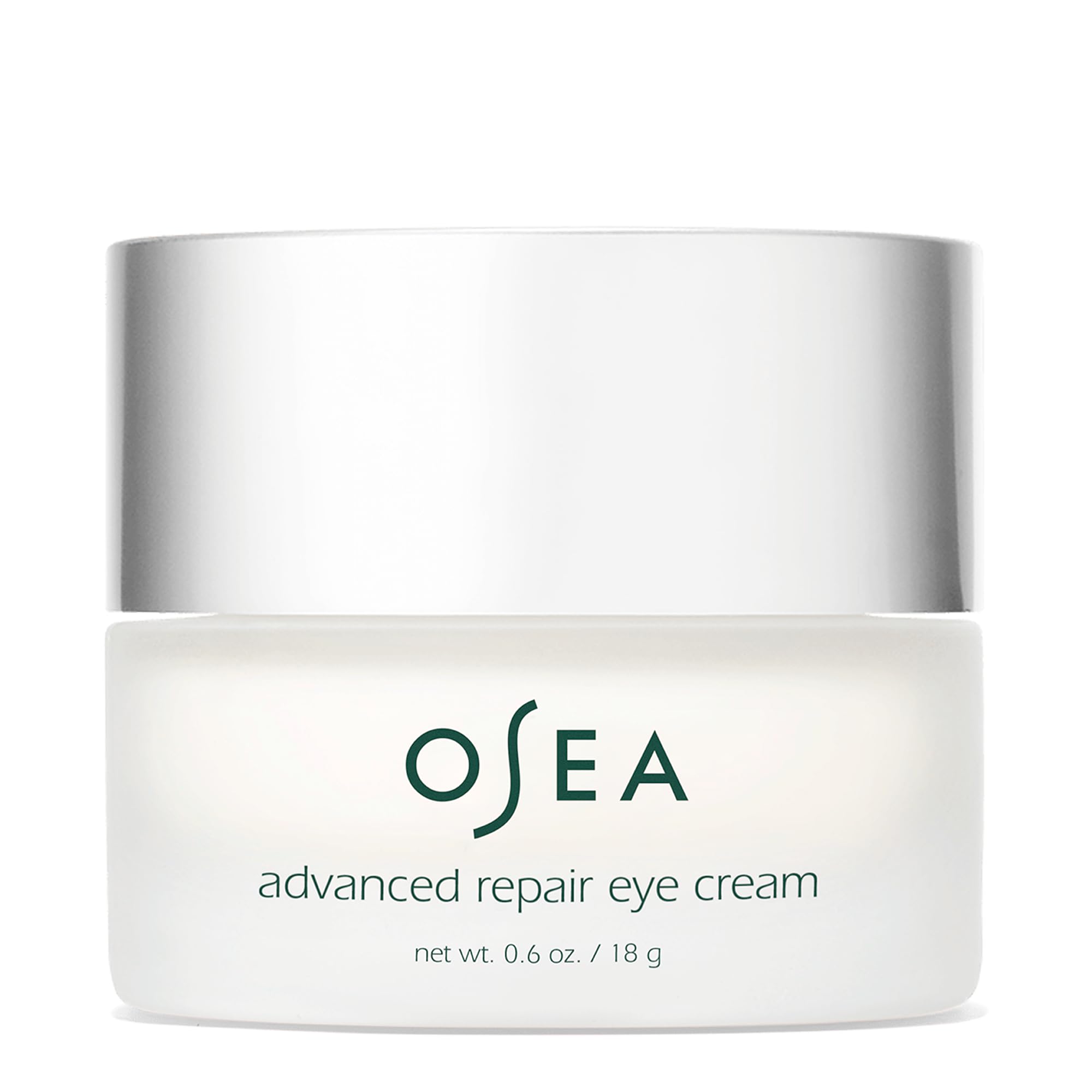 OSEA Advanced Repair Eye Cream jar closeup highlighting hydrating formula for delicate under-eye skin