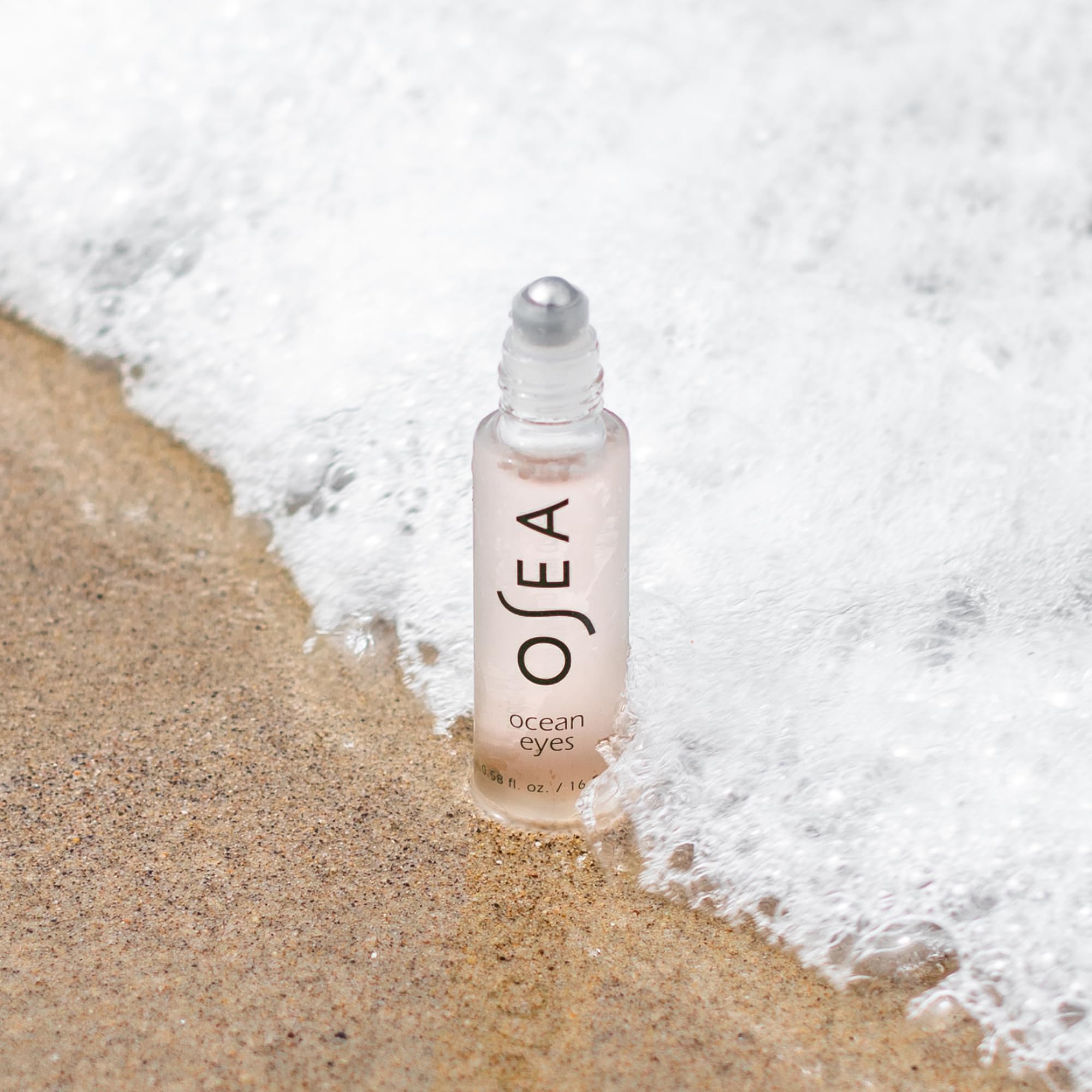 Close-up of the serum smoothing fine lines around the eyes.