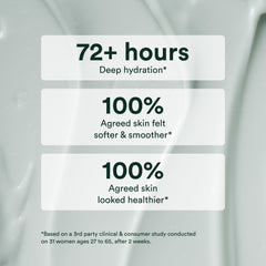 Close-up texture on skin shows silky-smooth finish from Seabiotic Water Cream.