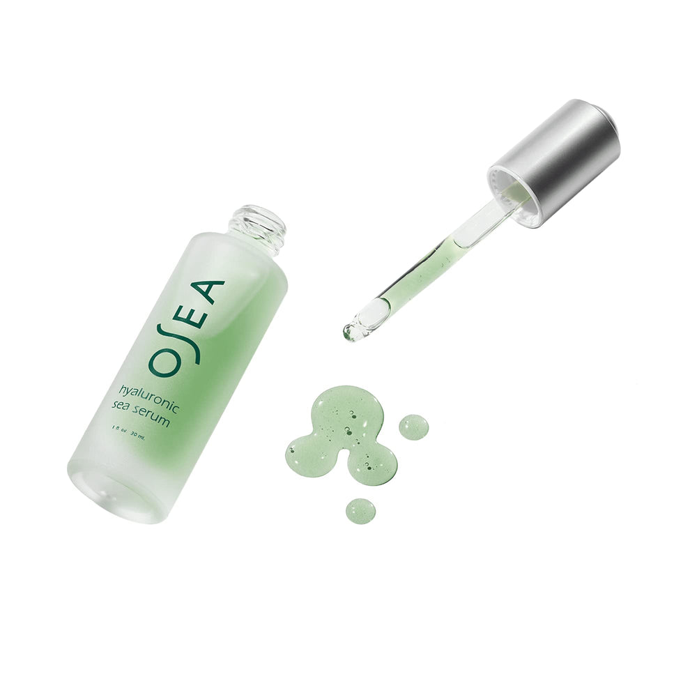 Texture close-up of OSEA serum being applied to the skin