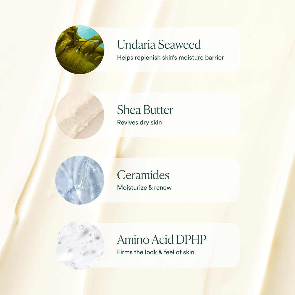 Ingredients label on OSEA Undaria Algae Body Butter jar