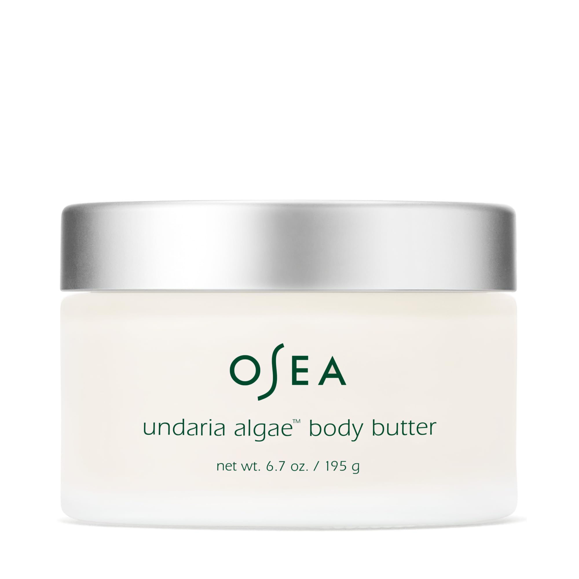 OSEA Undaria Algae Body Butter jar shows rich whipped shea for deep hydration