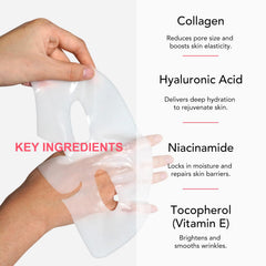 O.SECERT collagen mask with hyaluronic acid delivering deep nourishment and elasticity support.