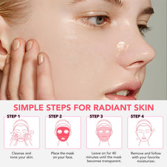 O.SECERT collagen mask sheets during application delivering deep hydration.