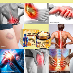 Applying OSFRIAGE Bee Venom Joint Gel to a knee during massage.